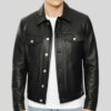 Untitled design Men Trucker Black Vintage Biker Soft Leather Jacket