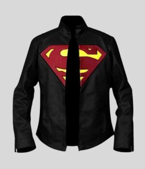 Superman Man of Steel Black Leather Jacket